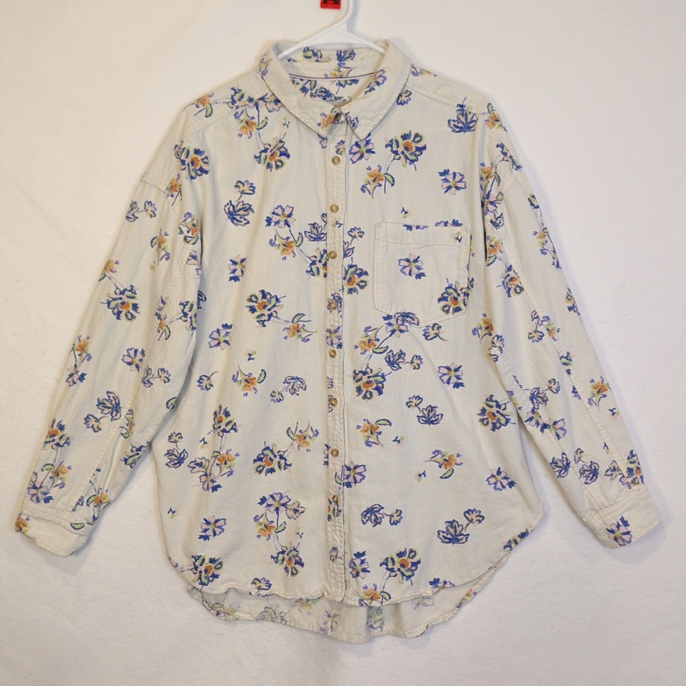 Pilcro Anthropologie Kailey Floral Tunic Button down Size Medium